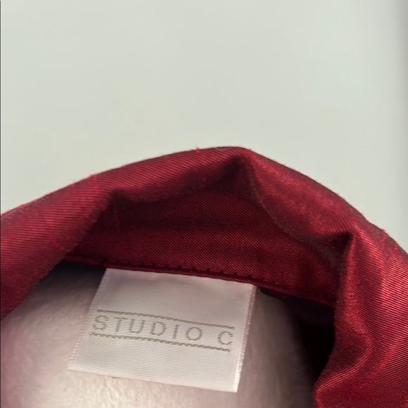 Studio C Deep Red Satin Blouse - Picture 2 of 6